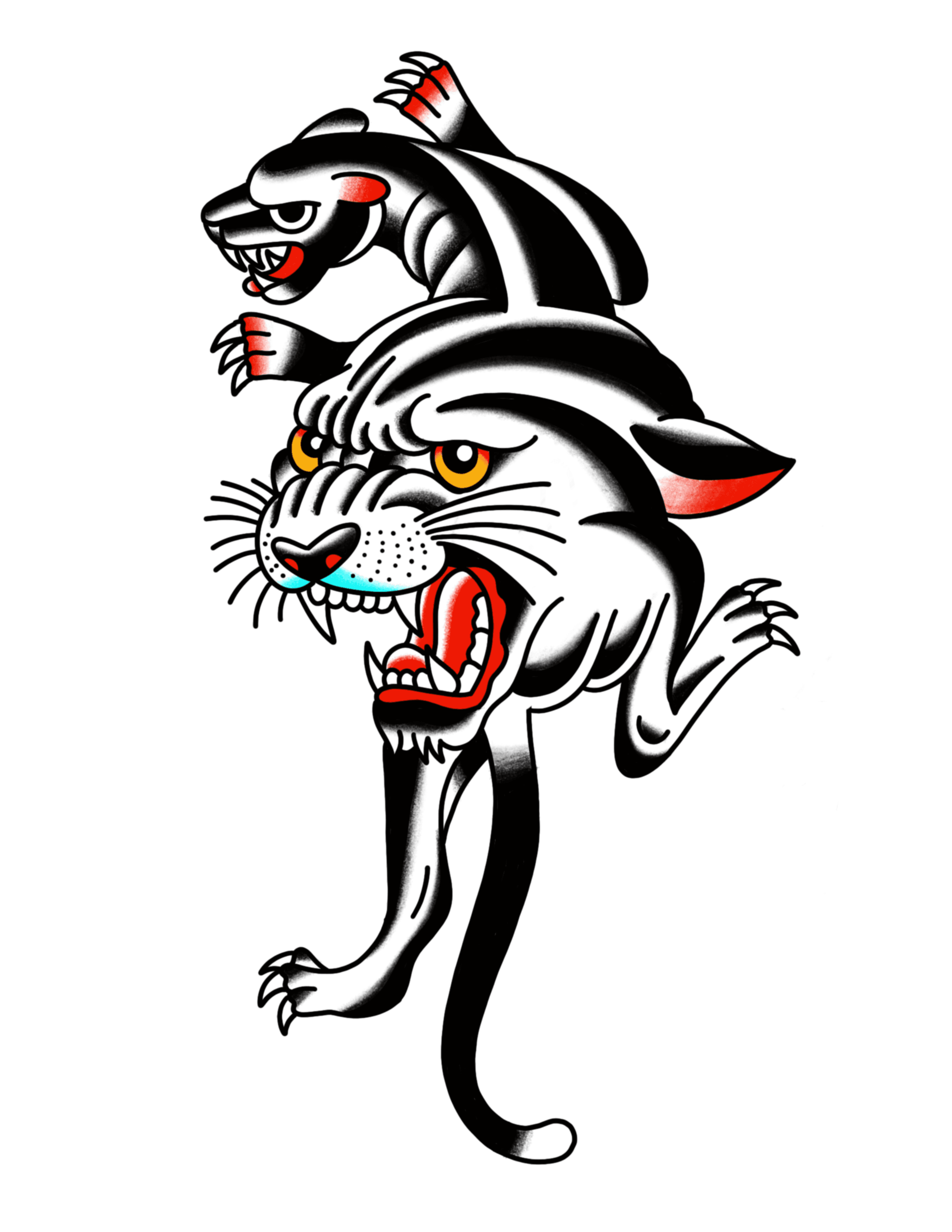 Tattoo design titled: Double Panther